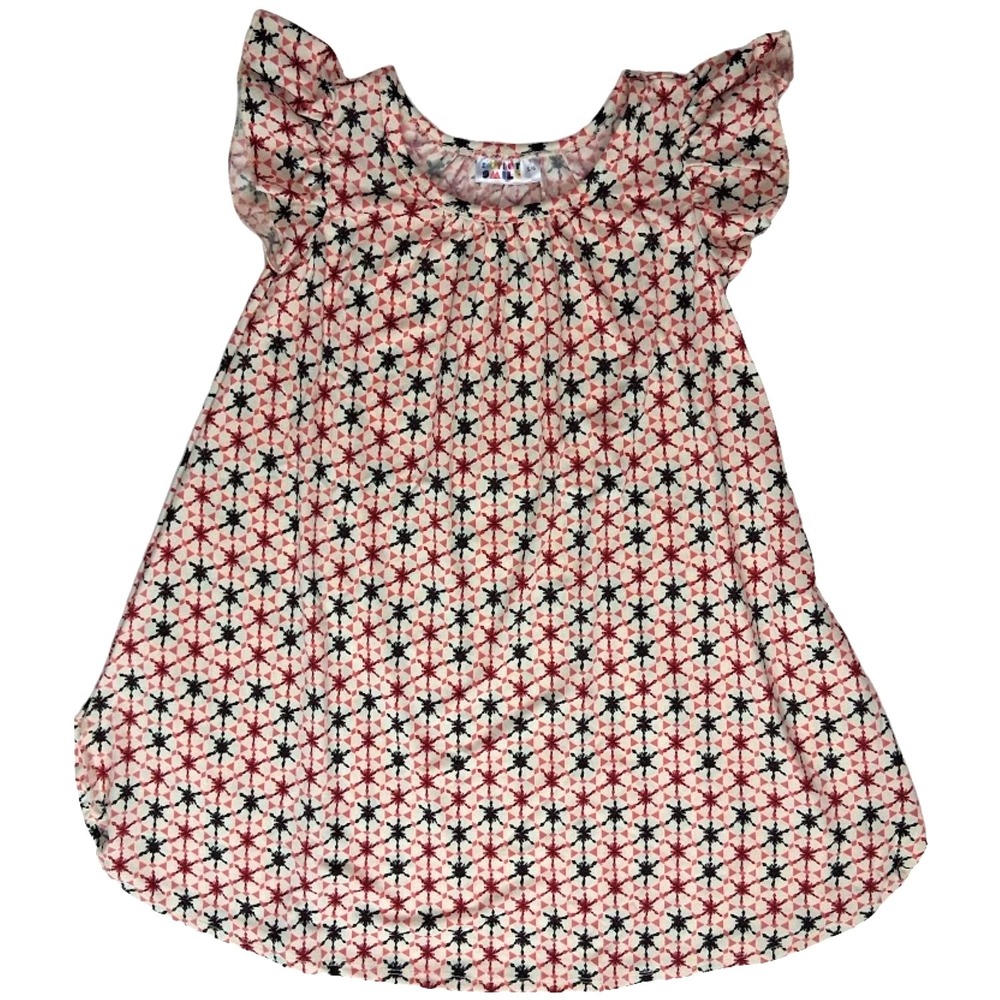 Dot Smile Girls Sz 5 6 Kalediscope Red Green Holiday Swing Dress Snowflake NWT